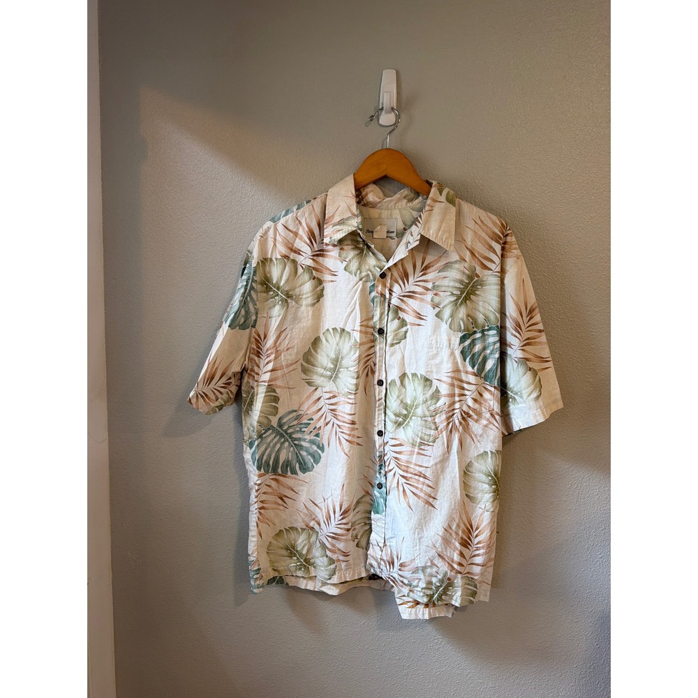 Paradise Motion Hawaiian Shirt Mens XL Monstera Palm Leaf Summer‎ Beach